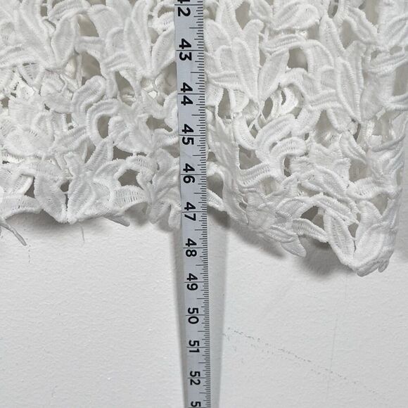 Endless Rose Crotchet Midi Dress Womens Sz XS White Floral Lace Strappy Sleeves - Picture 12 of 12